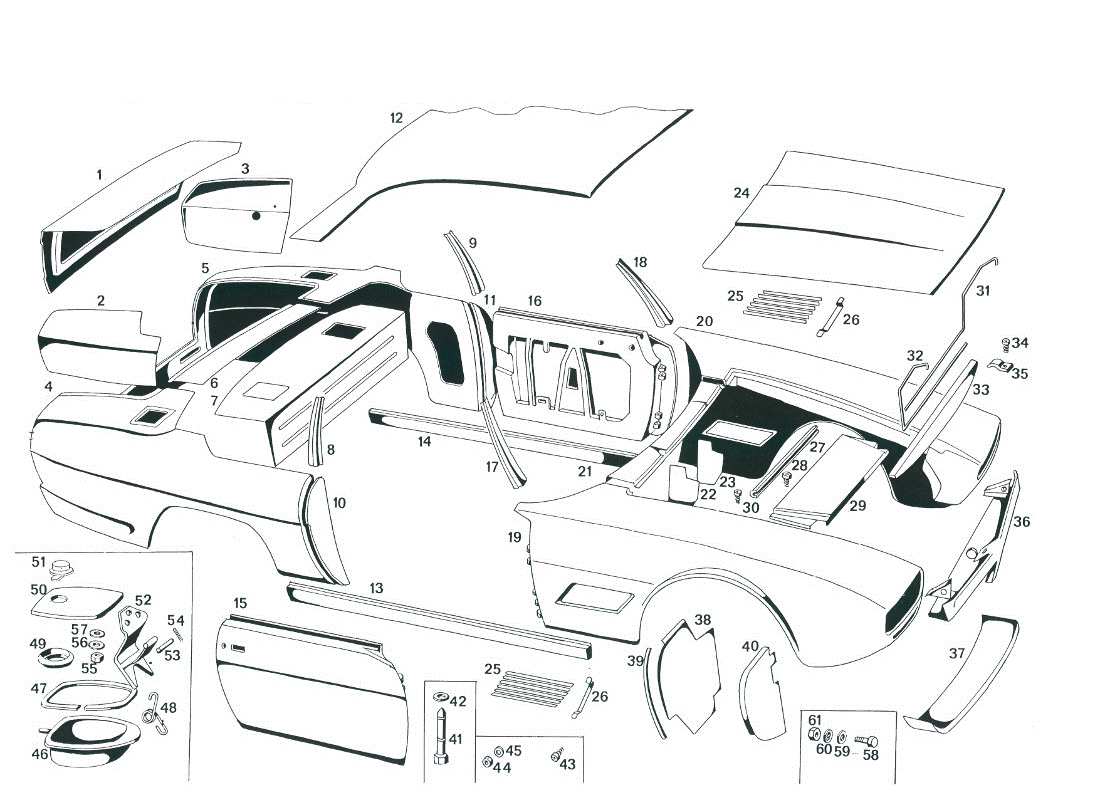 maserati mexico body shell part diagram