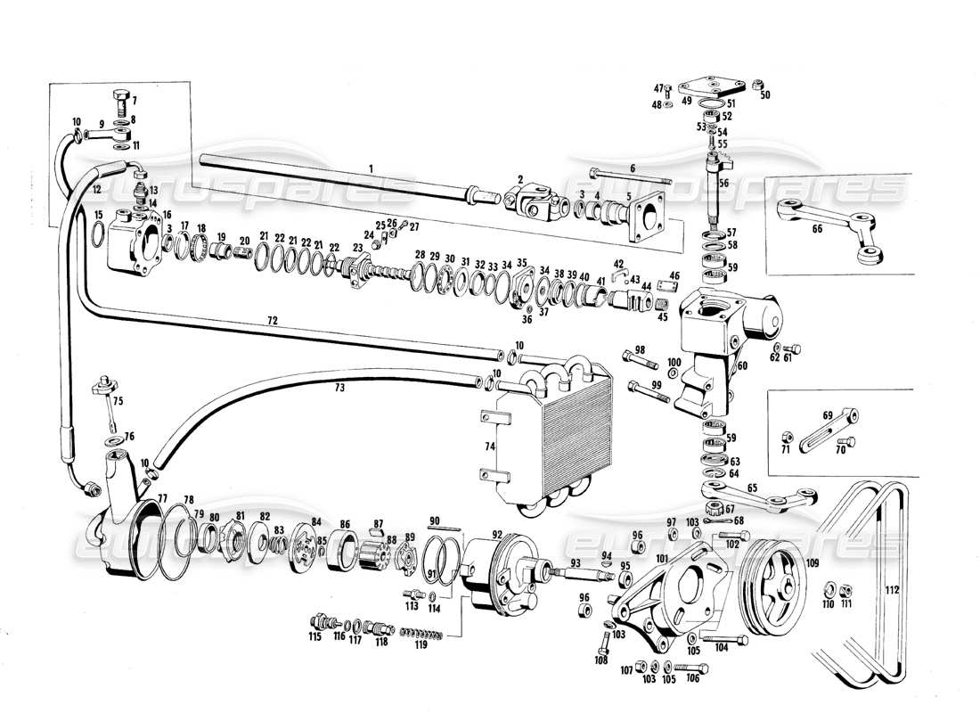 maserati mexico hydraulic steering part diagram