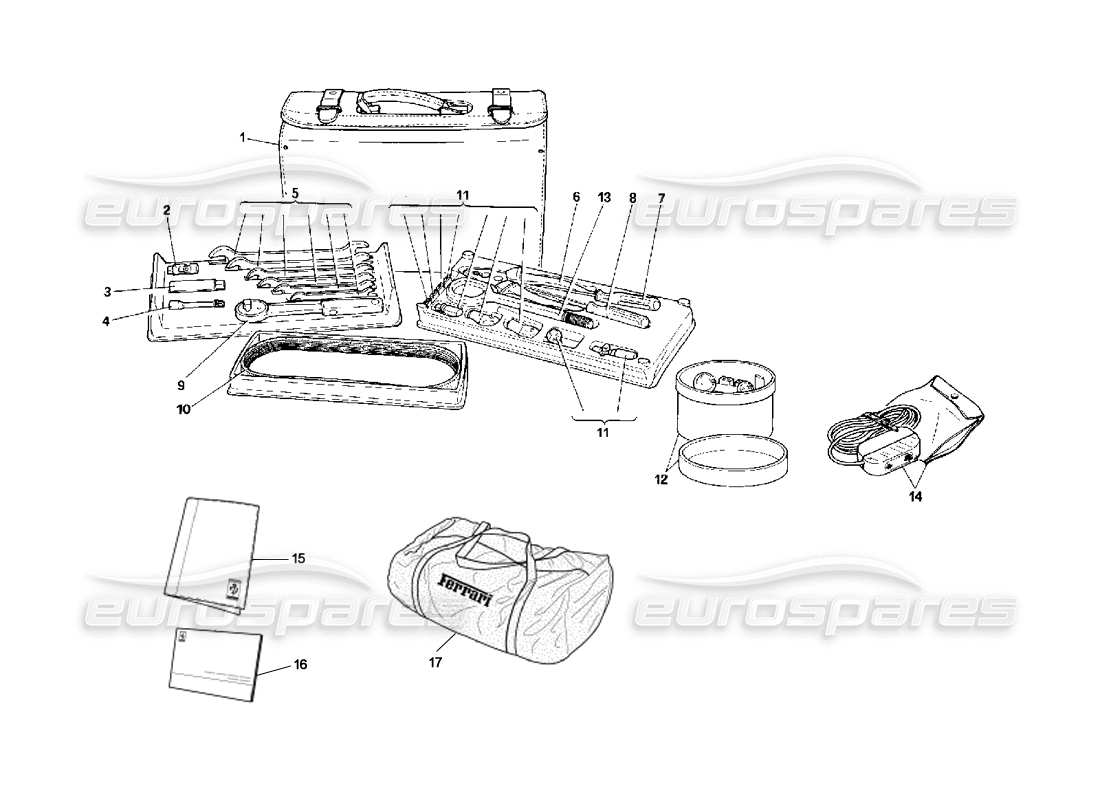 ferrari 348 (2.7 motronic) tools equipment parts diagram
