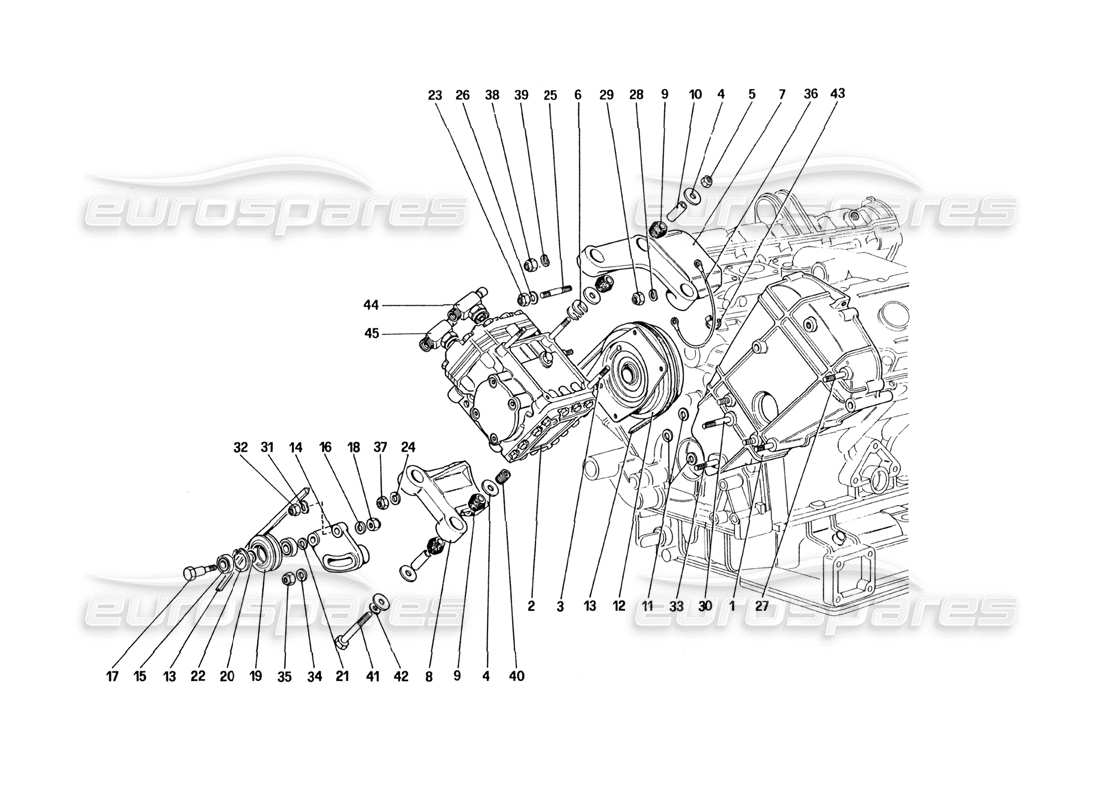 ferrari 328 (1985) air conditioning compressor and controls (for u.s. version) part diagram