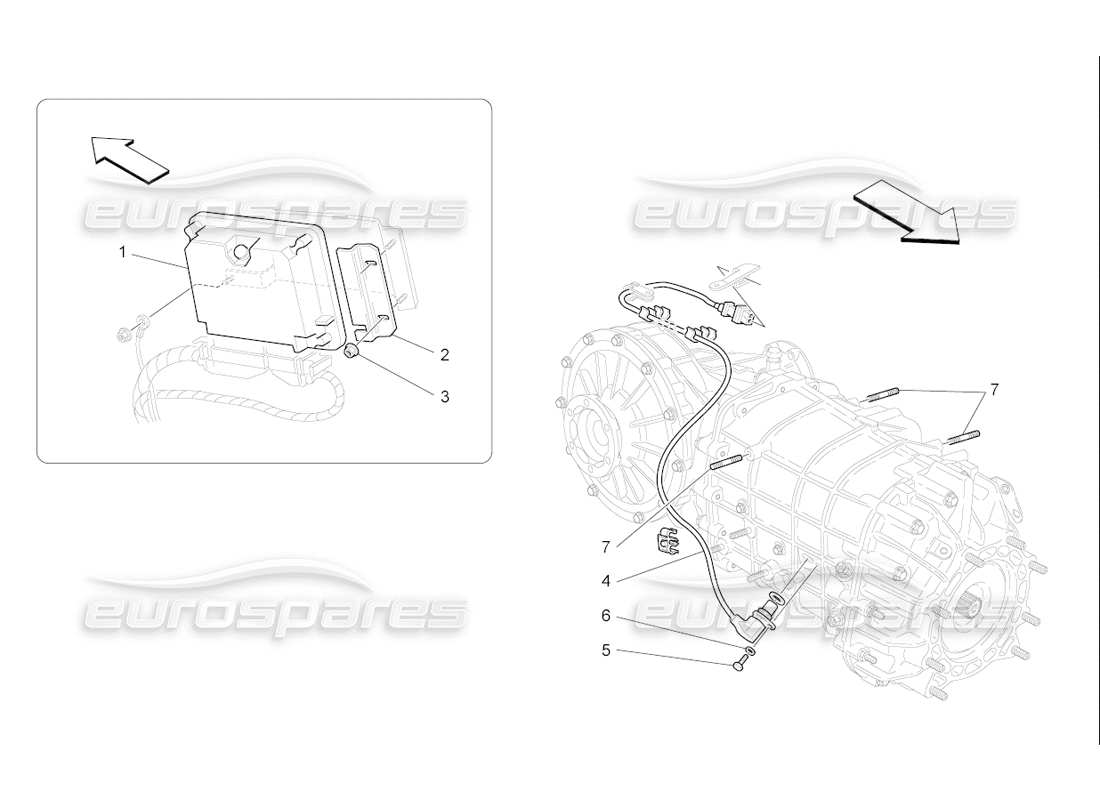 maserati qtp. (2006) 4.2 f1 electronic control (gearbox) part diagram