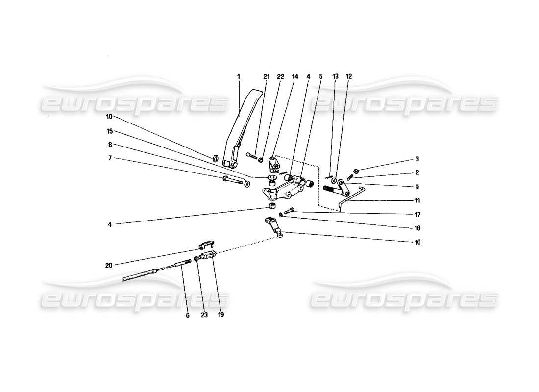 ferrari 328 (1985) throttle control (variants for rhd version) part diagram