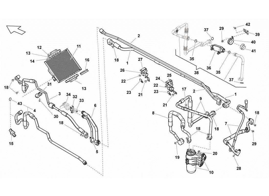 lamborghini gallardo sts ii sc air conditioning system part diagram