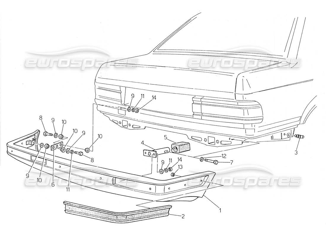 maserati 228 rear bumper part diagram