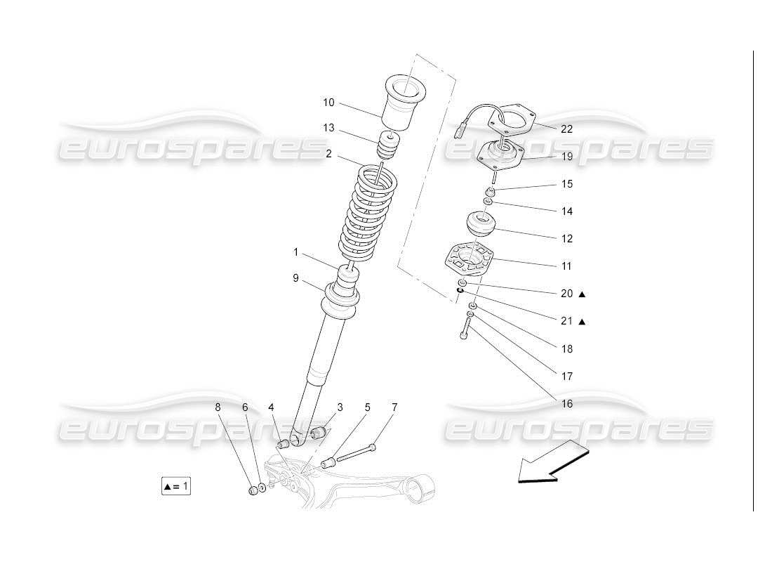 maserati qtp. (2007) 4.2 auto front shock absorber devices parts diagram