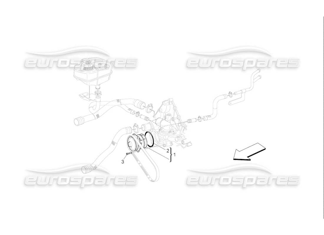 maserati qtp. (2009) 4.2 auto cooling system: water pump parts diagram