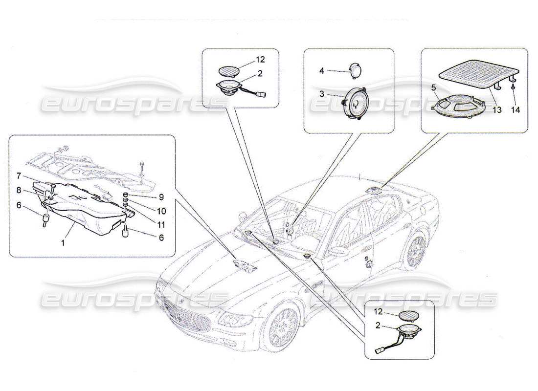 maserati qtp. (2010) 4.2 sound diffusion system parts diagram