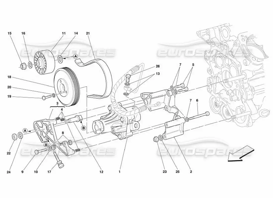 ferrari 550 barchetta hydraulic steering pumps parts diagram