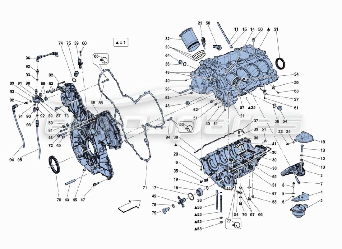 ferrari 488 challenge crankcase parts diagram