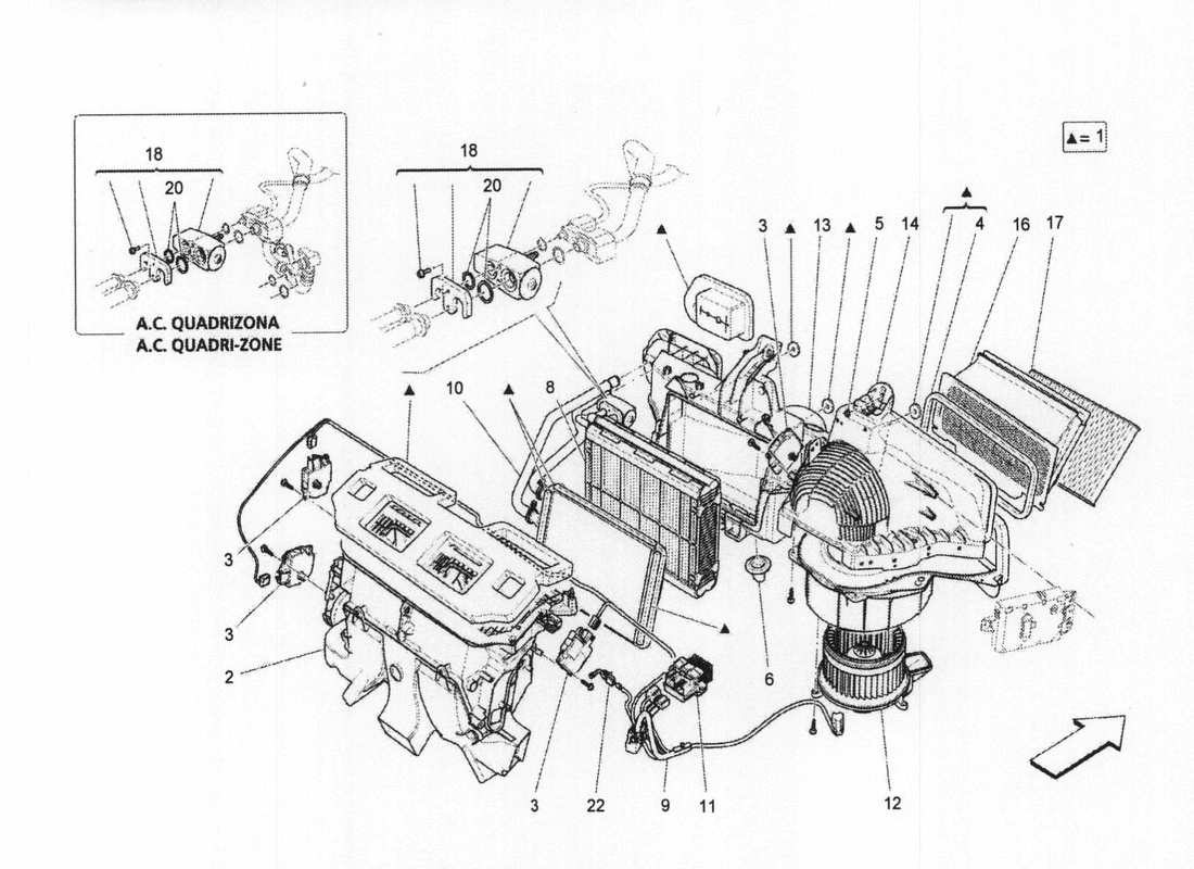 maserati qtp. v6 3.0 bt 410bhp 2wd 2017 a c unit: dashboard devices parts diagram