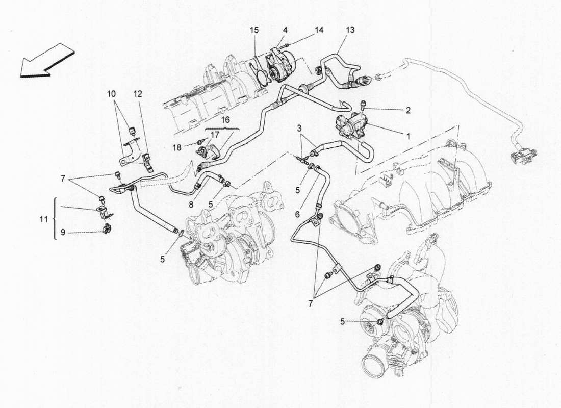 maserati qtp. v6 3.0 bt 410bhp 2015 additional air system parts diagram