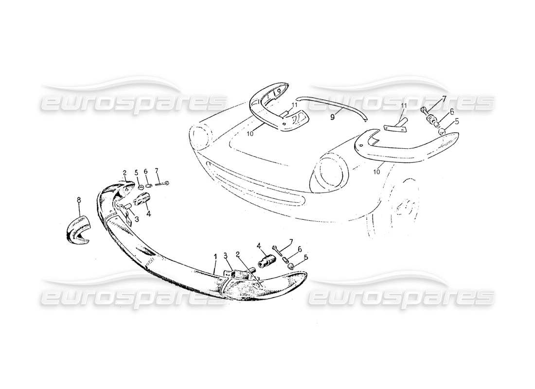 ferrari 275 (pininfarina coachwork) gruppo paraurto anteriore part diagram