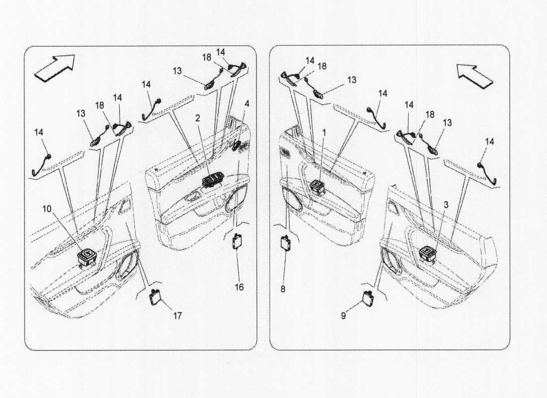 maserati qtp. v6 3.0 bt 410bhp 2wd 2017 door devices parts diagram