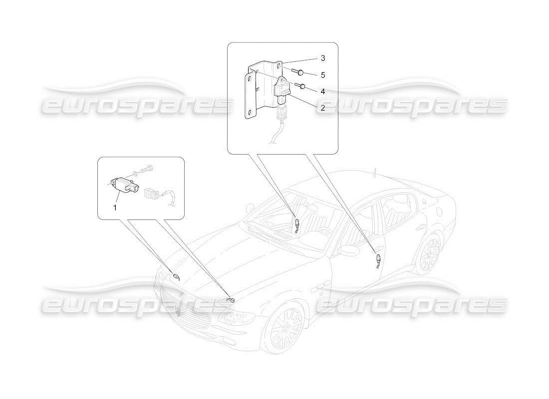 maserati qtp. (2011) 4.2 auto crash sensors parts diagram