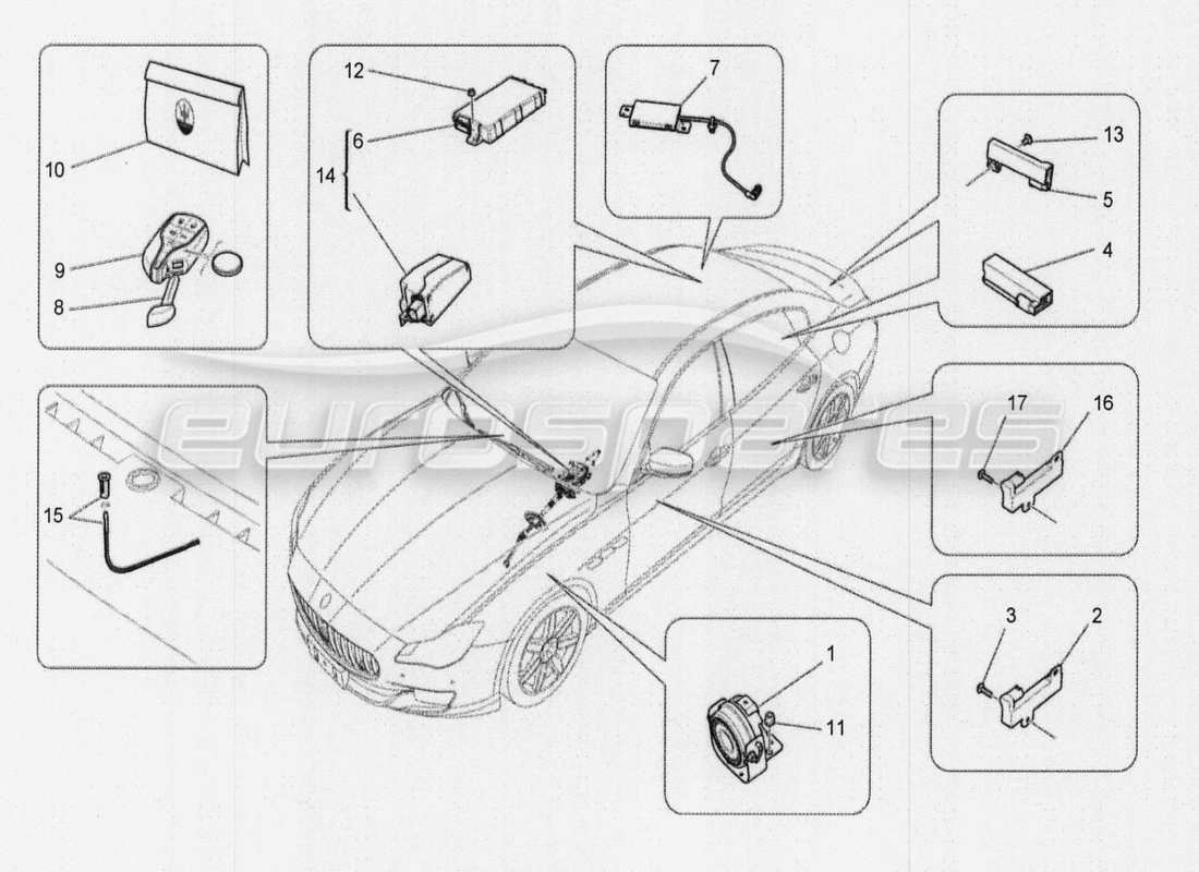 maserati qtp. v8 3.8 530bhp auto 2015 main wiring parts diagram