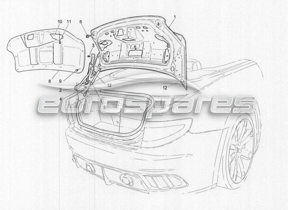 maserati grancabrio mc centenario rear lid parts diagram