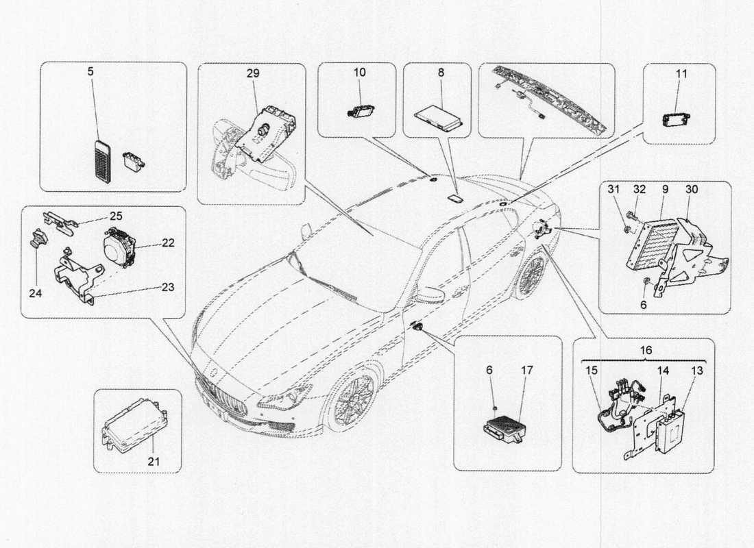 maserati qtp. v6 3.0 tds 275bhp 2017 it system part diagram