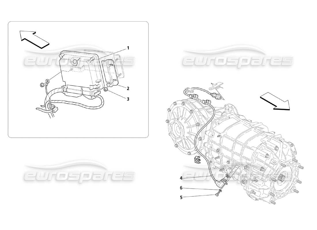 maserati qtp. (2003) 4.2 electronic controls (gearbox) parts diagram