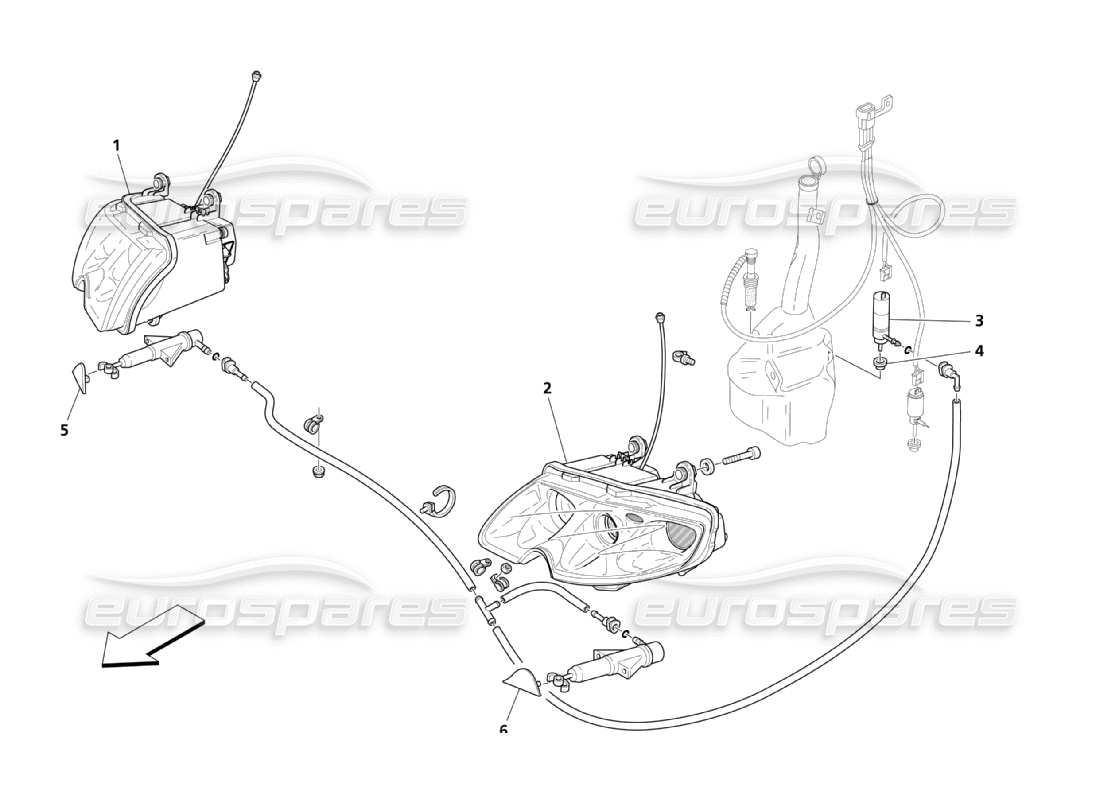 maserati qtp. (2003) 4.2 front headlights parts diagram