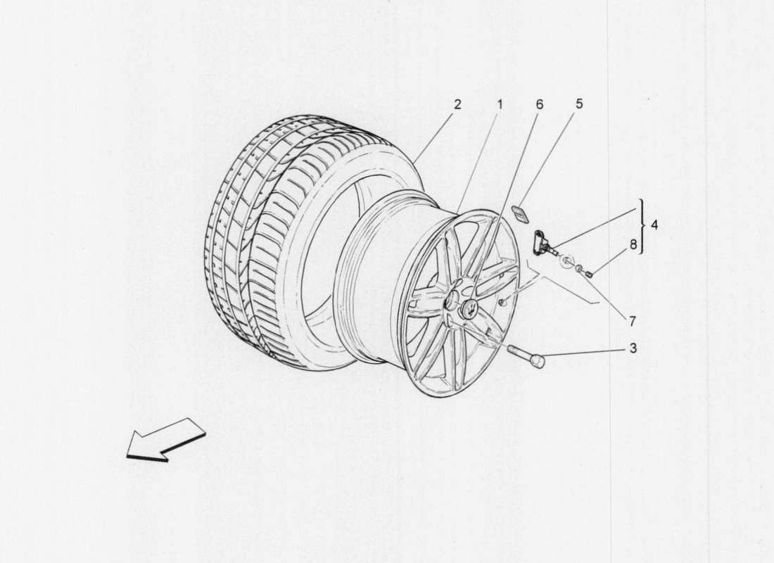 maserati qtp. v6 3.0 tds 275bhp 2017 wheels and tyres part diagram