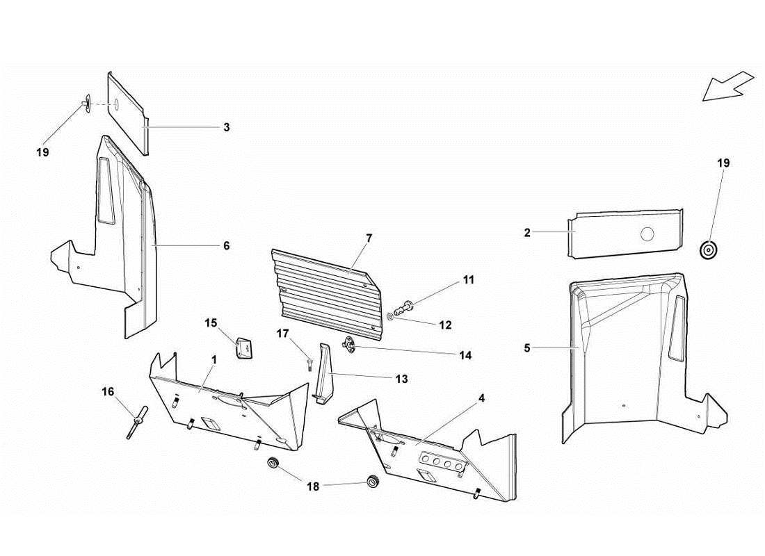 lamborghini gallardo lp560-4s update center frame elements parts diagram