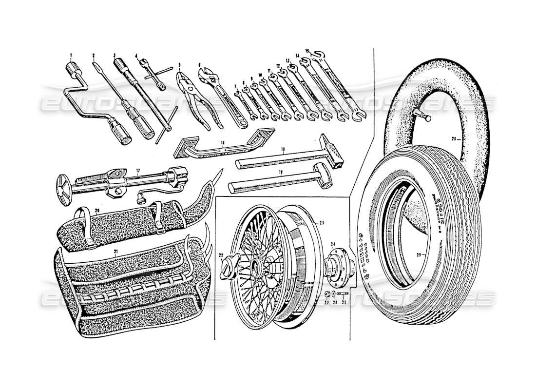 maserati 3500 gt tools and accessories parts diagram