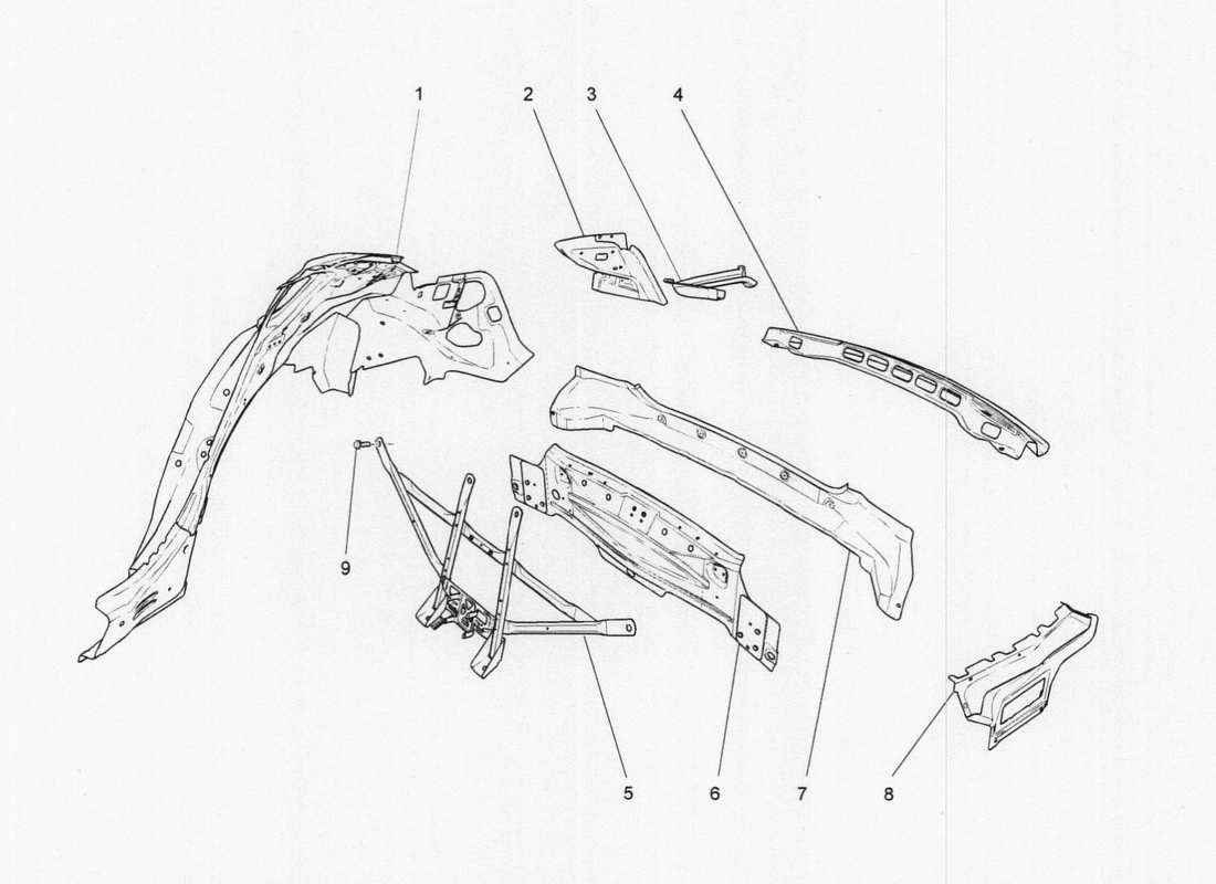 maserati qtp. v6 3.0 tds 275bhp 2017 bodywork and rear outer trim part diagram