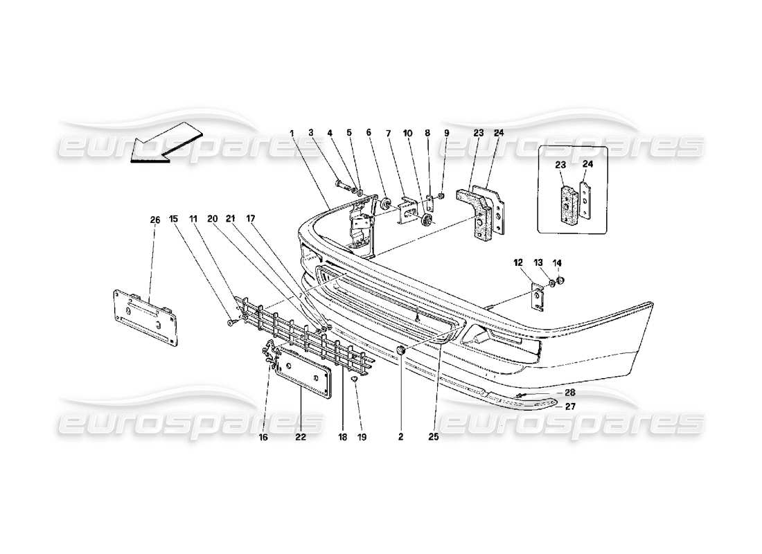 ferrari 348 (2.7 motronic) front bumper part diagram