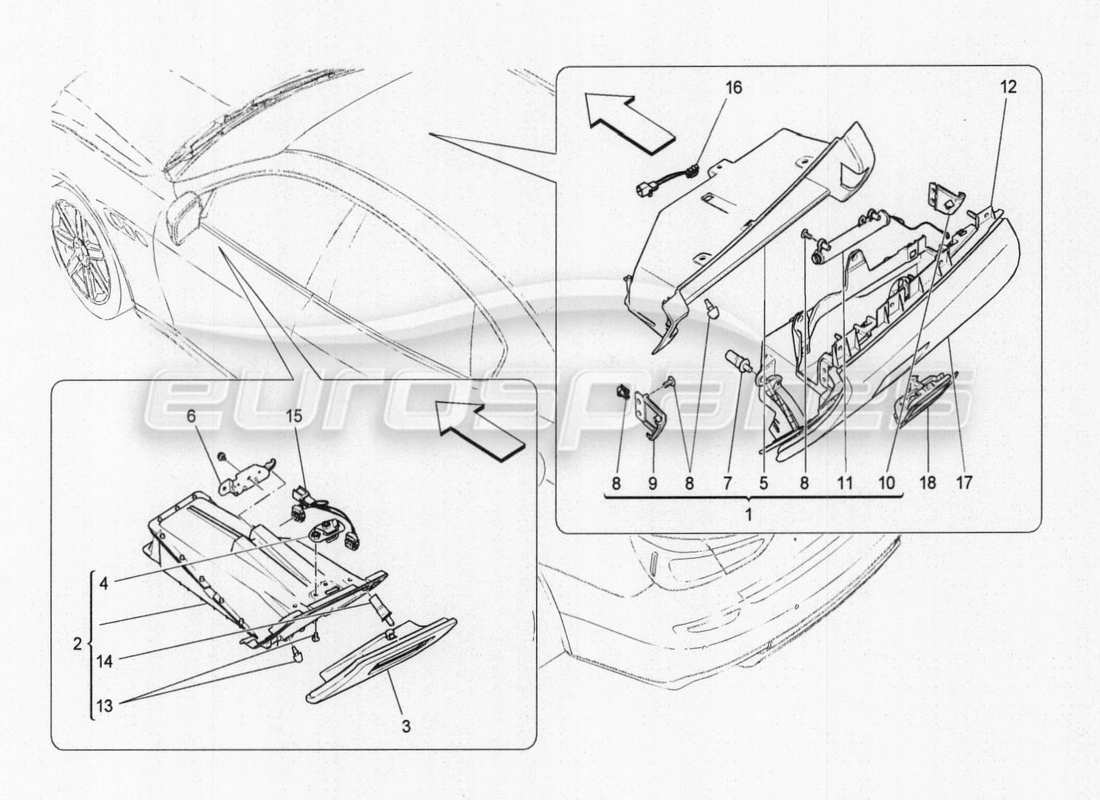 maserati qtp. v8 3.8 530bhp auto 2015 dashboard unit parts diagram