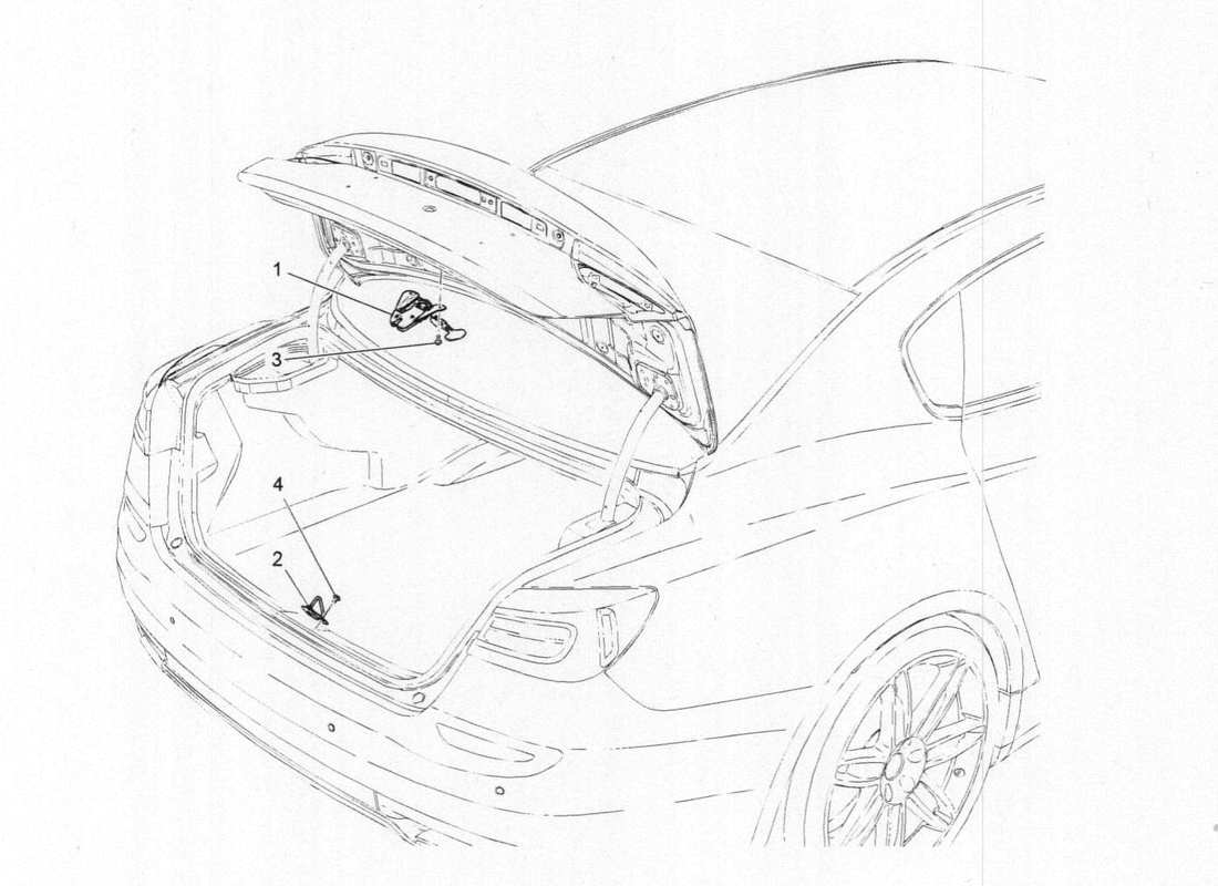 maserati qtp. v6 3.0 bt 410bhp 2015 rear lid opening control parts diagram