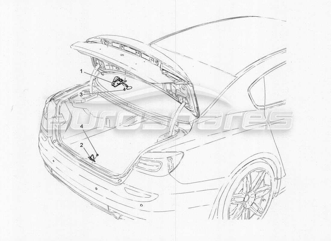 maserati qtp. v8 3.8 530bhp 2014 auto rear lid opening control part diagram