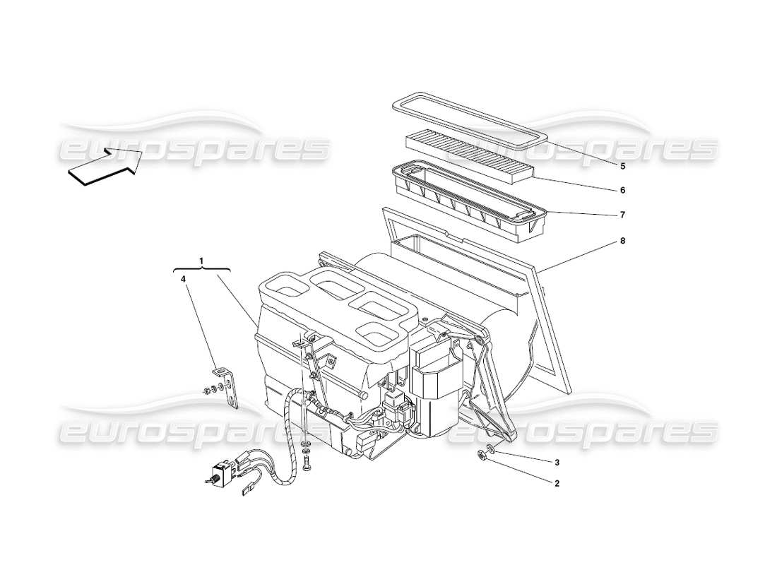 ferrari 430 challenge (2006) ventilation parts diagram