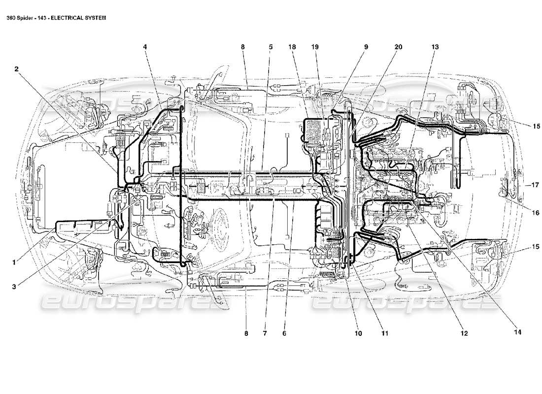 ferrari 360 spider electrical system part diagram