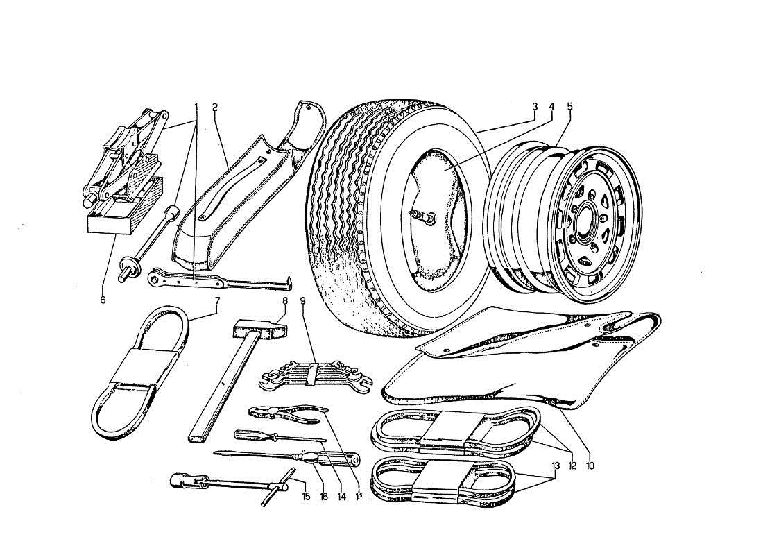 lamborghini jarama trus vettura parts diagram