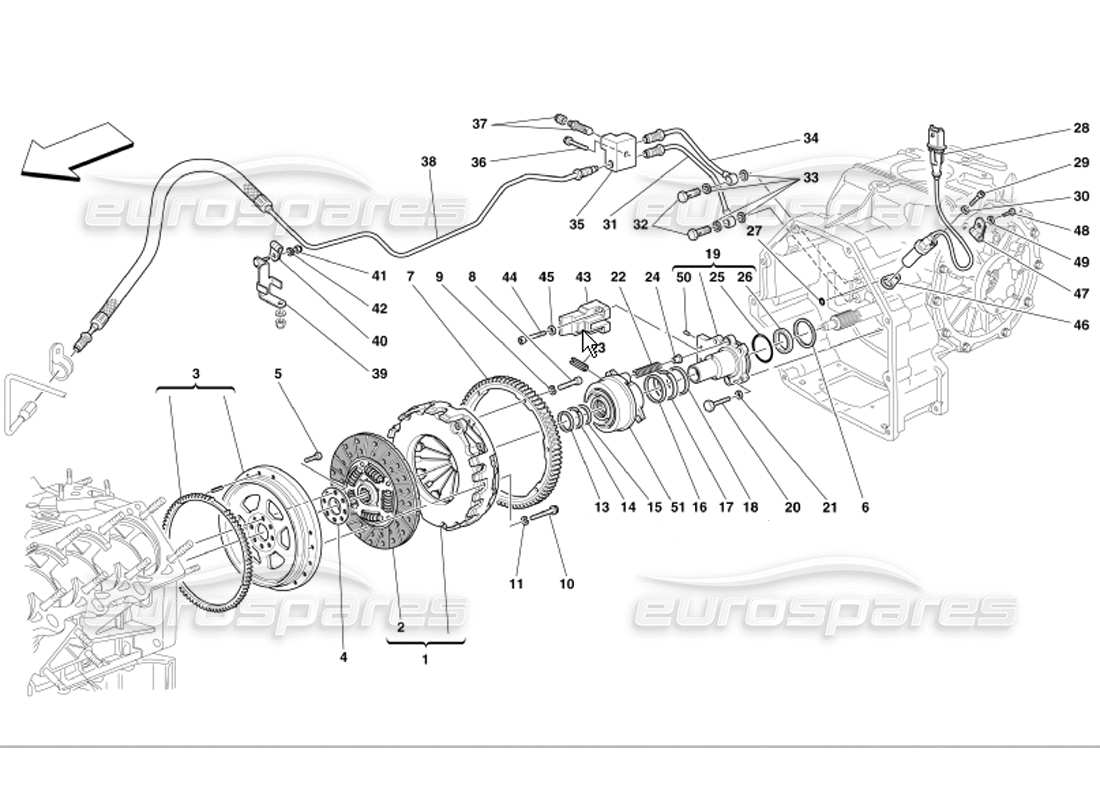 ferrari 360 modena clutch and controls parts diagram