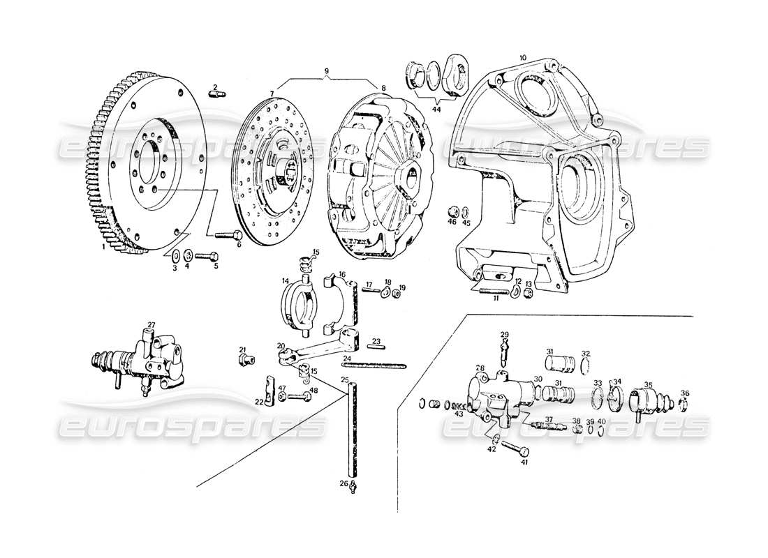 maserati khamsin clutch parts diagram