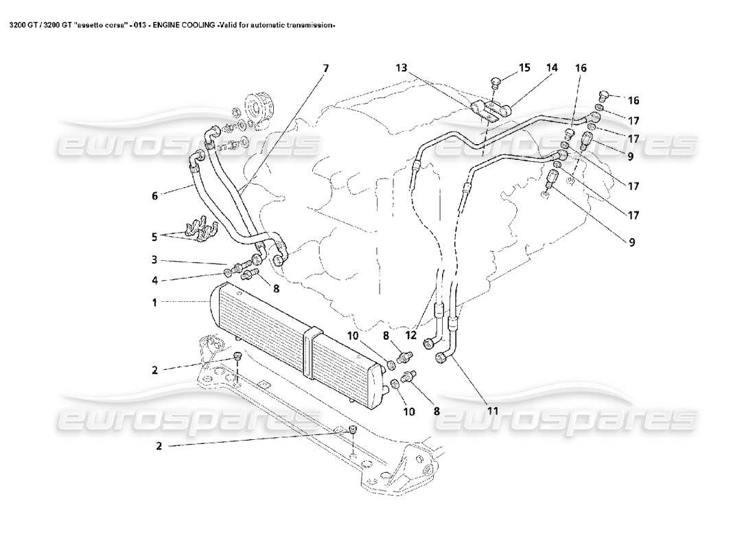 maserati 3200 gt/gta/assetto corsa engine cooling - auto parts diagram