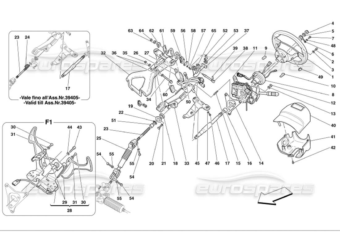 ferrari 360 modena steering column parts diagram