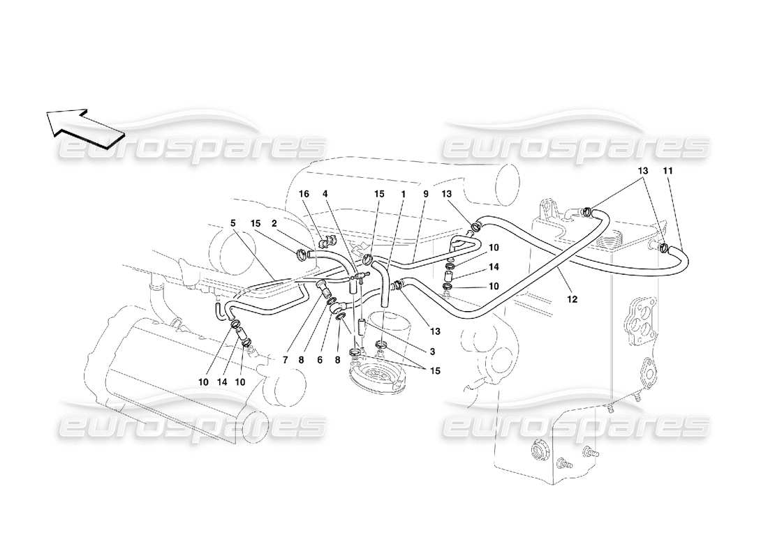 ferrari 355 (5.2 motronic) blow - by system part diagram