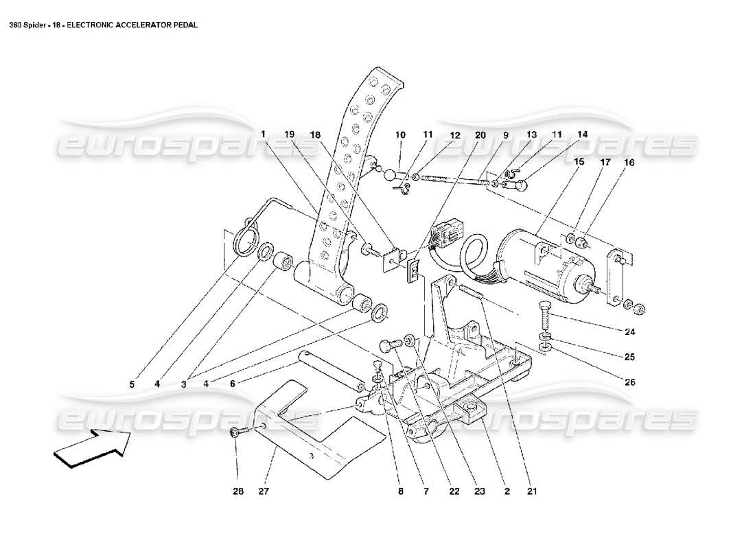 ferrari 360 spider electronic accelerator pedal part diagram