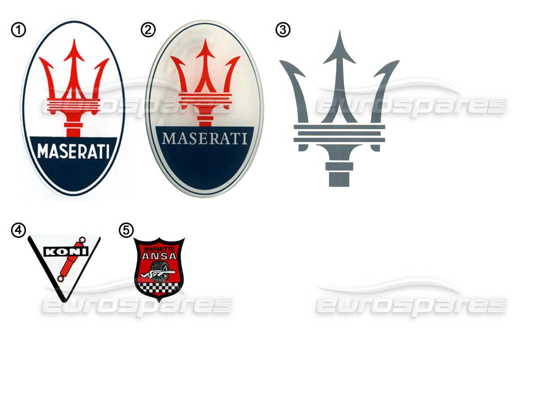 maserati miscellaneous maserati stickers - logo stickers part diagram