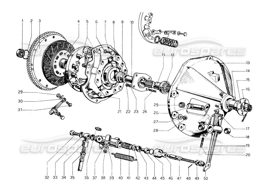 ferrari 275 gtb/gts 2 cam clutch part diagram