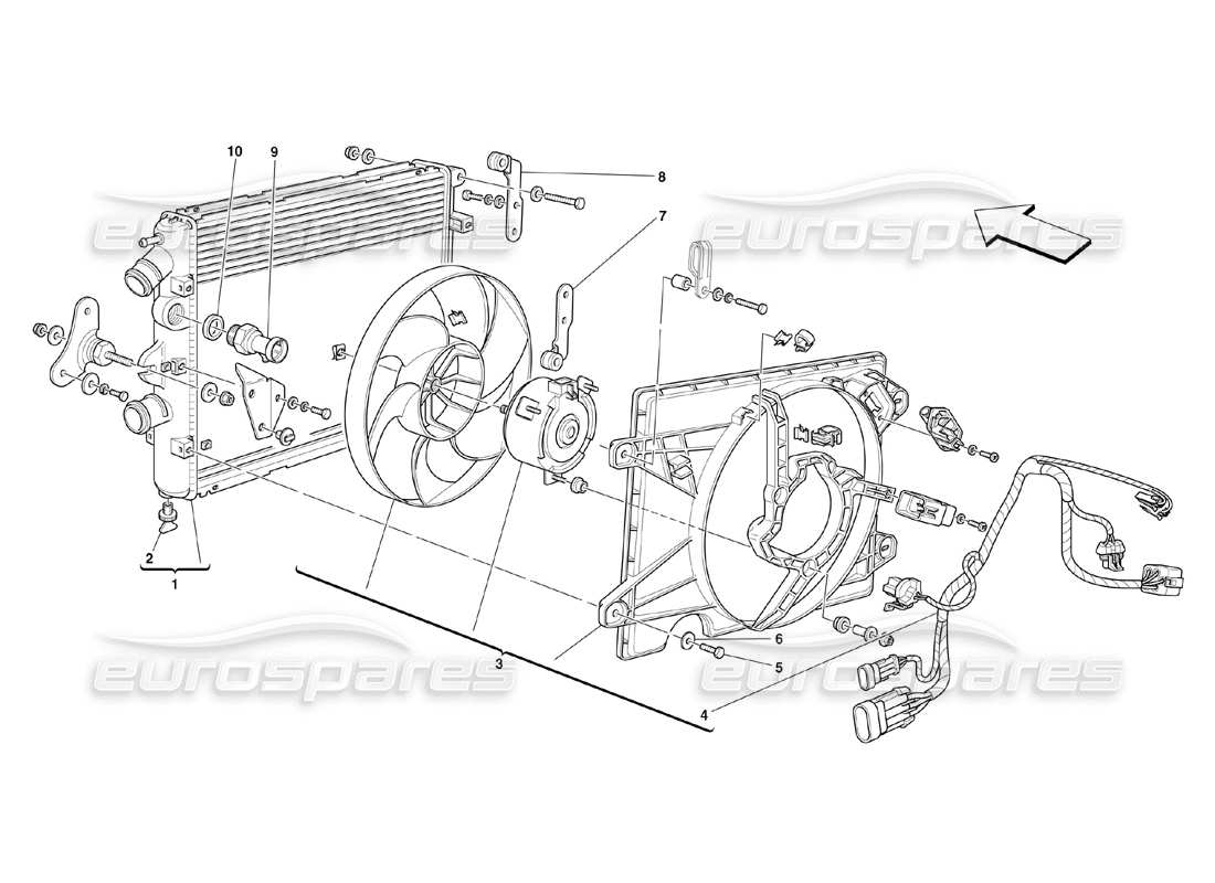 ferrari 360 challenge (2000) cooling system radiators parts diagram