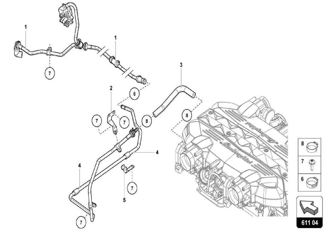 lamborghini centenario spider vacuum hoses part diagram