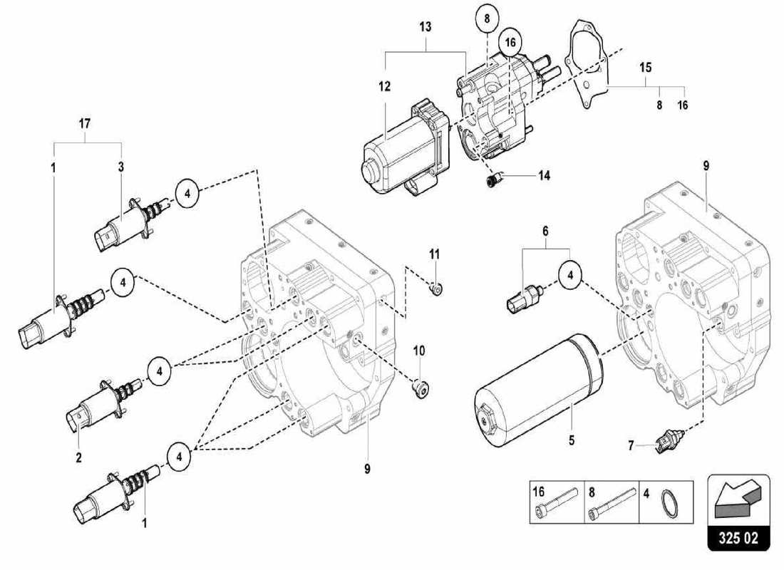 lamborghini centenario spider hydraulics control unit part diagram