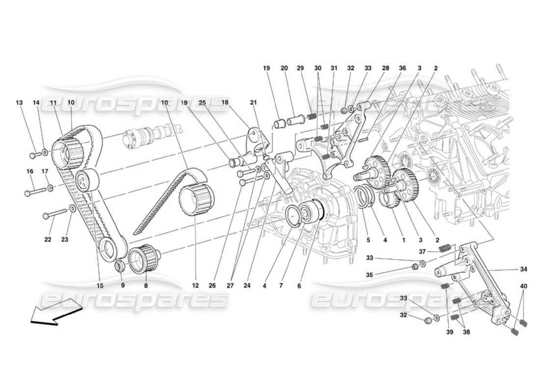 ferrari 360 challenge (2000) timing - controls parts diagram