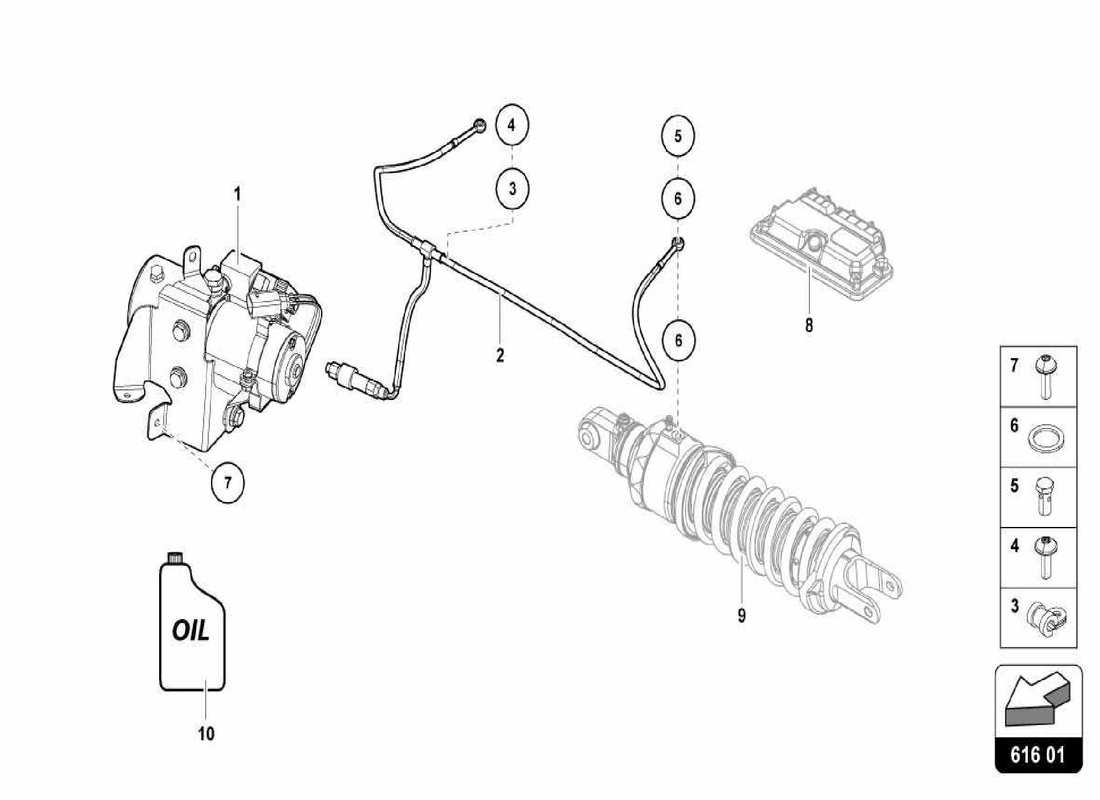 lamborghini centenario spider lifting device part diagram