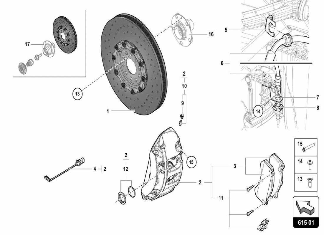 lamborghini centenario spider brake disc part diagram