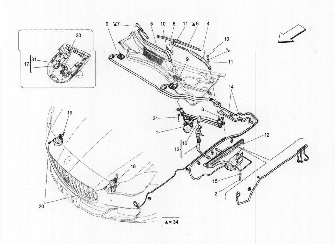 maserati qtp. v6 3.0 bt 410bhp 2wd 2017 external vehicle devices parts diagram