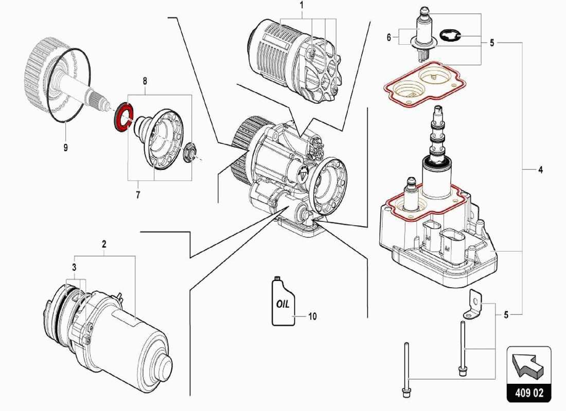 lamborghini centenario spider front axle differential part diagram